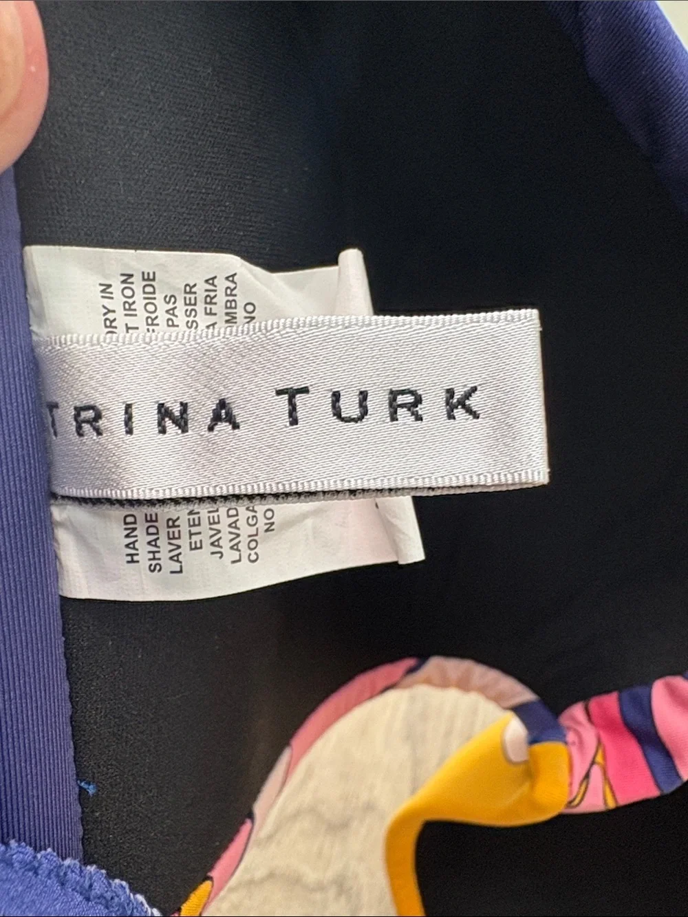 Trina Turk Breeze Floral Twist Front Bandeau Bikini Top Size 10 beach vacation